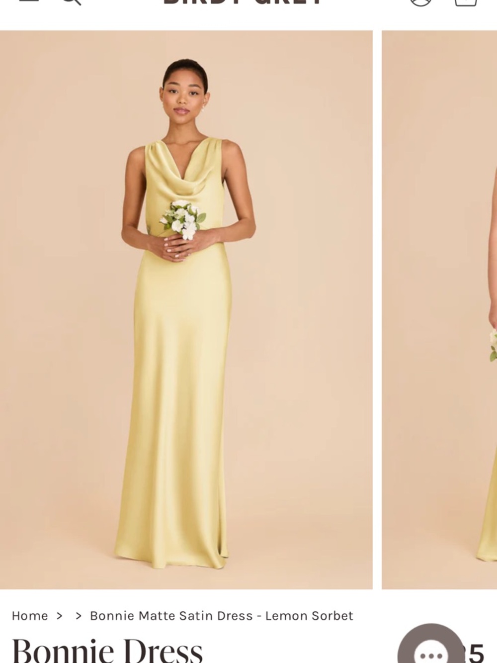 Birdy Grey Bonnie Matte Satin Dress in Lemon